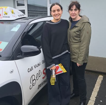 Bee Safe Driving School student — Proud moment together