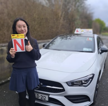 Bee Safe Driving School student — Thumbs up — passed!